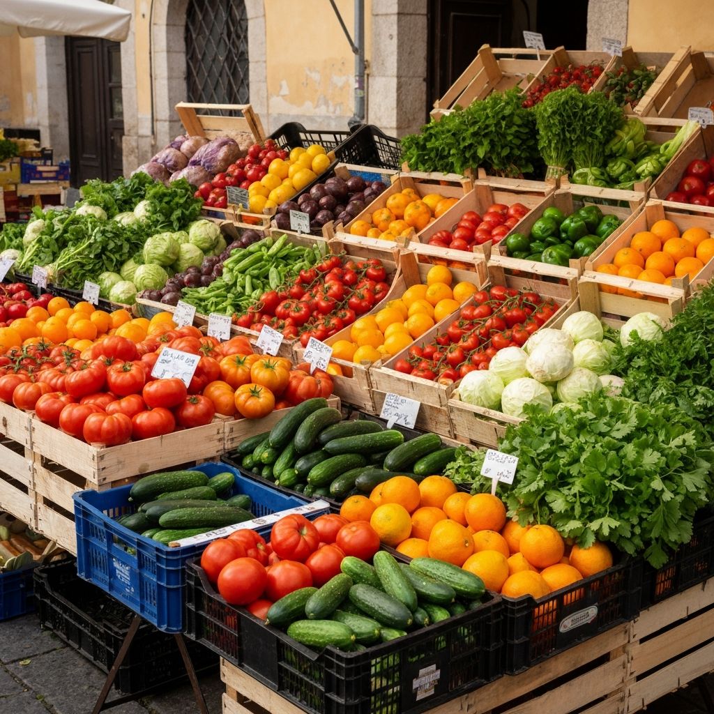 Fresh produce at a market stall